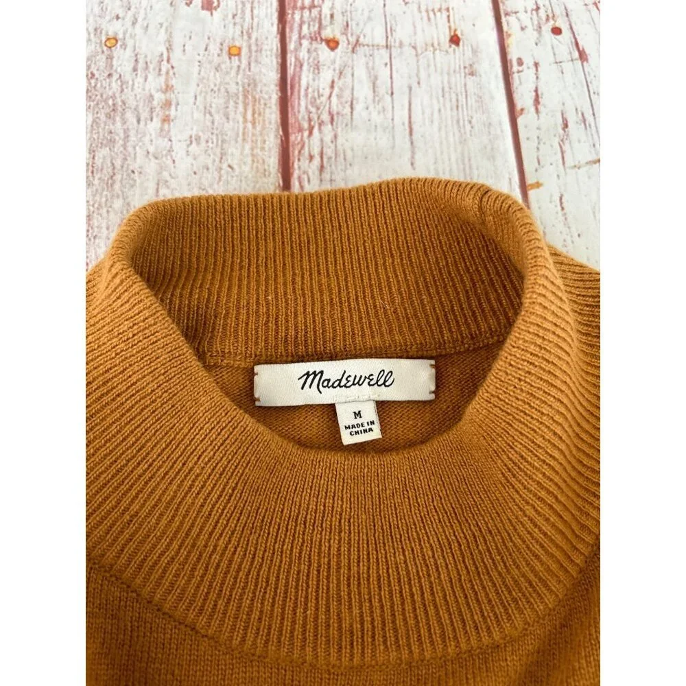 Madewell Ashbury Colorblock Mock Turtleneck Sweater Size Medium